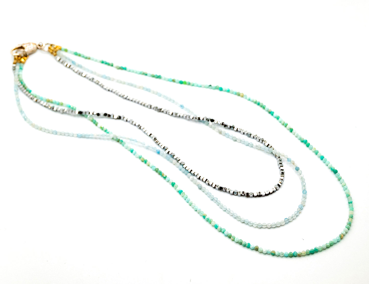 Triple Gemstone Necklace or Bracelet