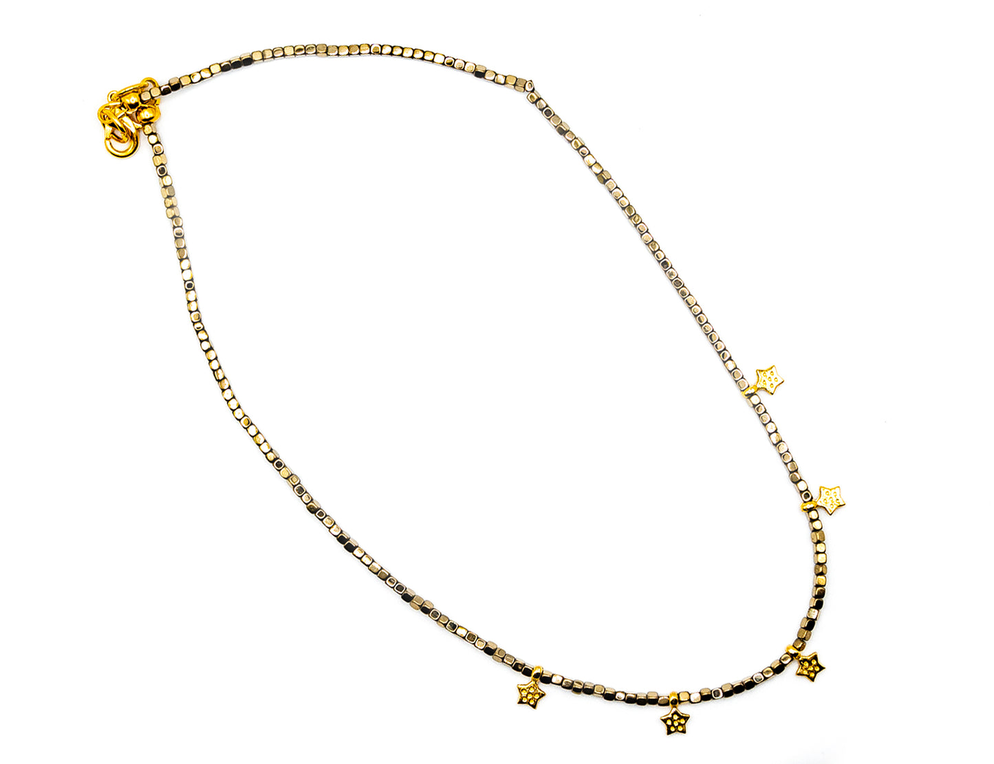 Hematite Gold Star Necklace