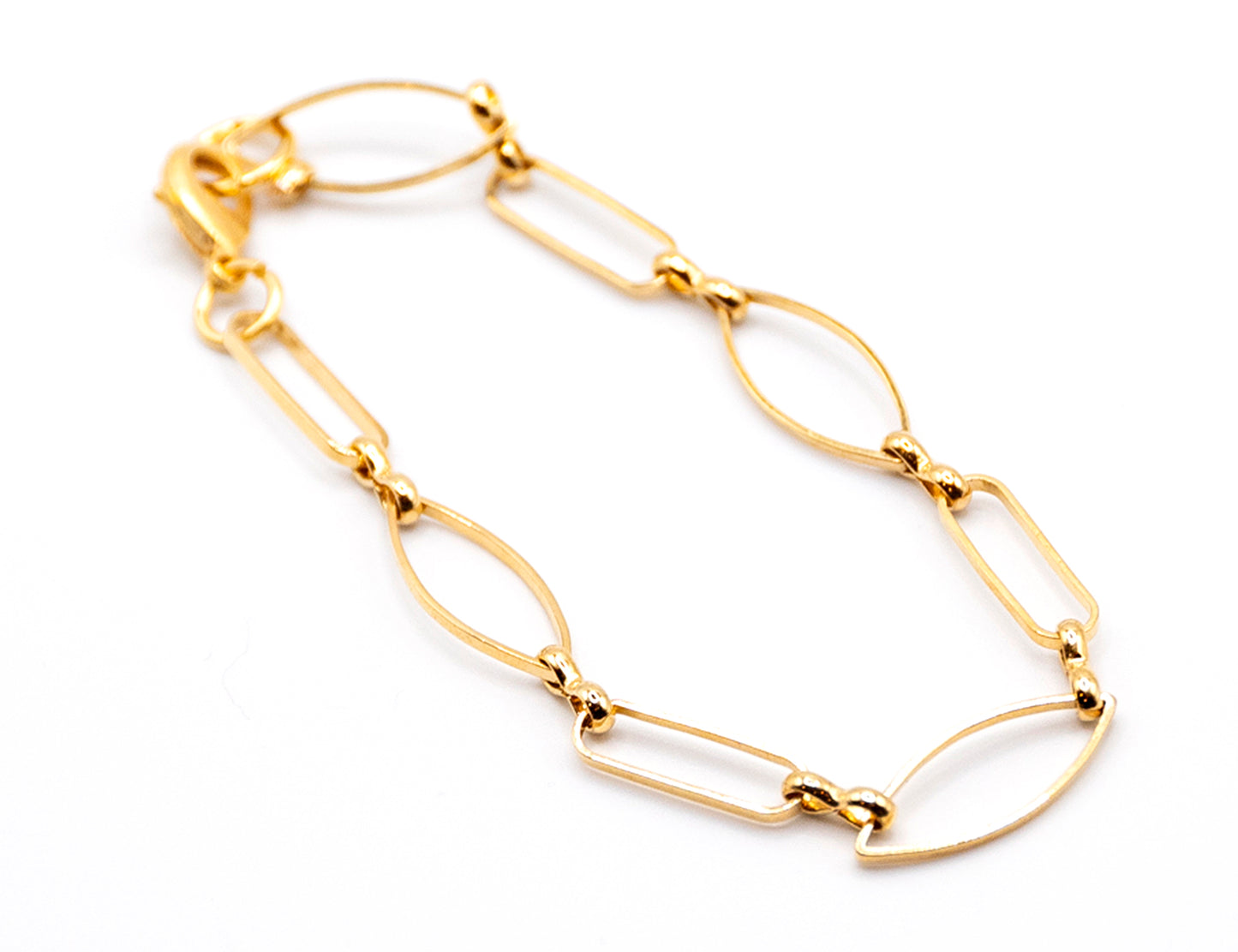 Oval and Rectangle Chain Bracelet, Anklet or Necklace