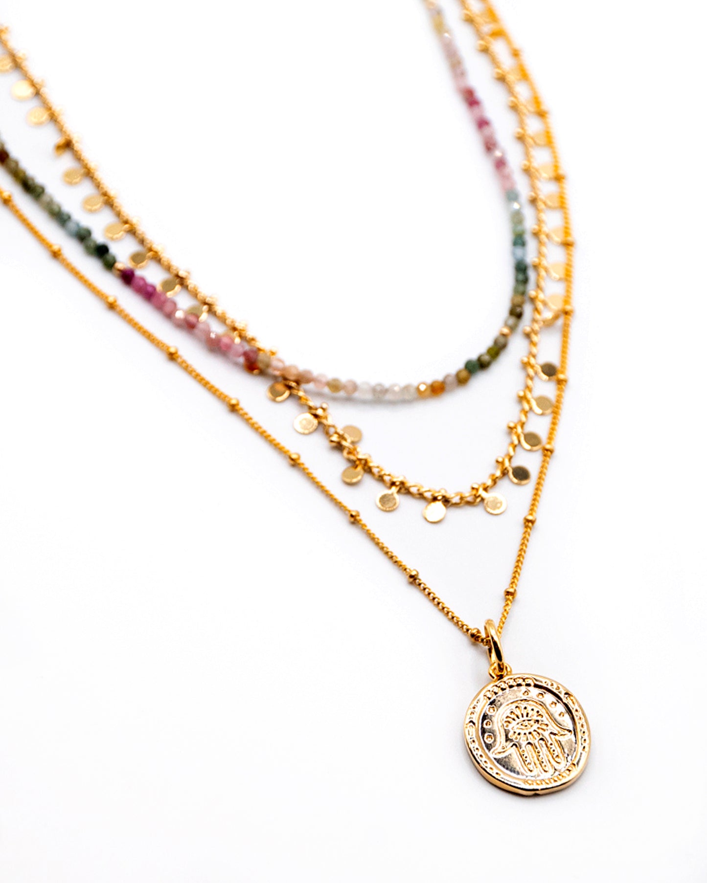 Hamsa Charm Gold Plated Necklace
