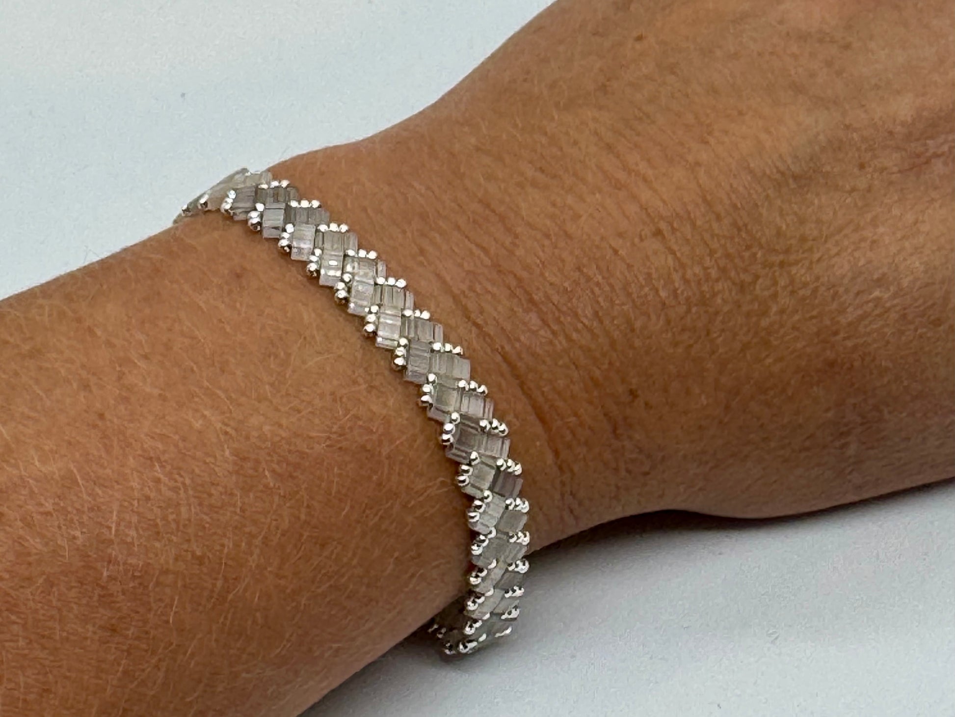 Thin Herringbone Handsewn Bracelet - Emmis Jewelry