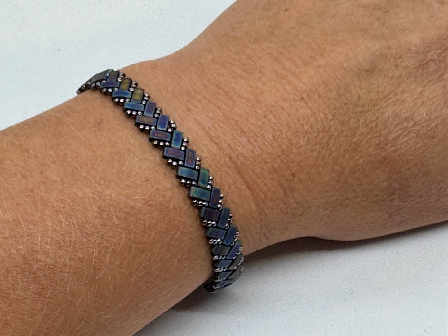 Thin Herringbone Handsewn Bracelet - Emmis Jewelry