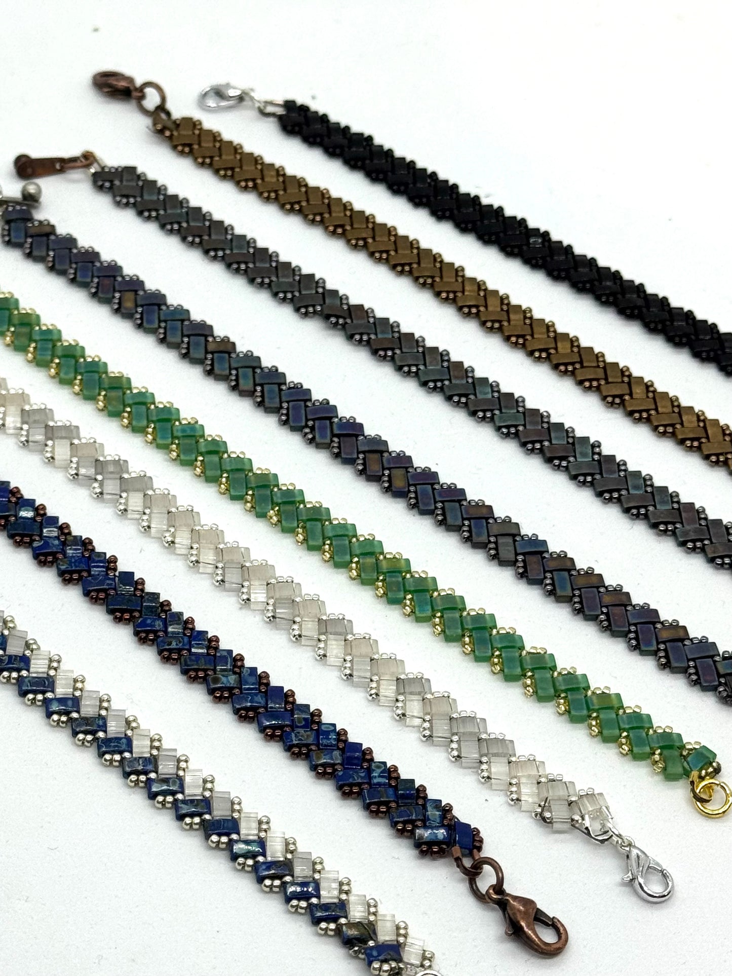 Thin Herringbone Handsewn Bracelet - Emmis Jewelry