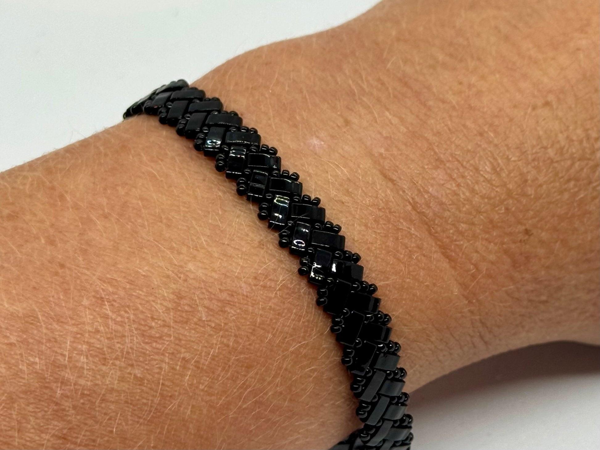 Thin Herringbone Handsewn Bracelet - Emmis Jewelry