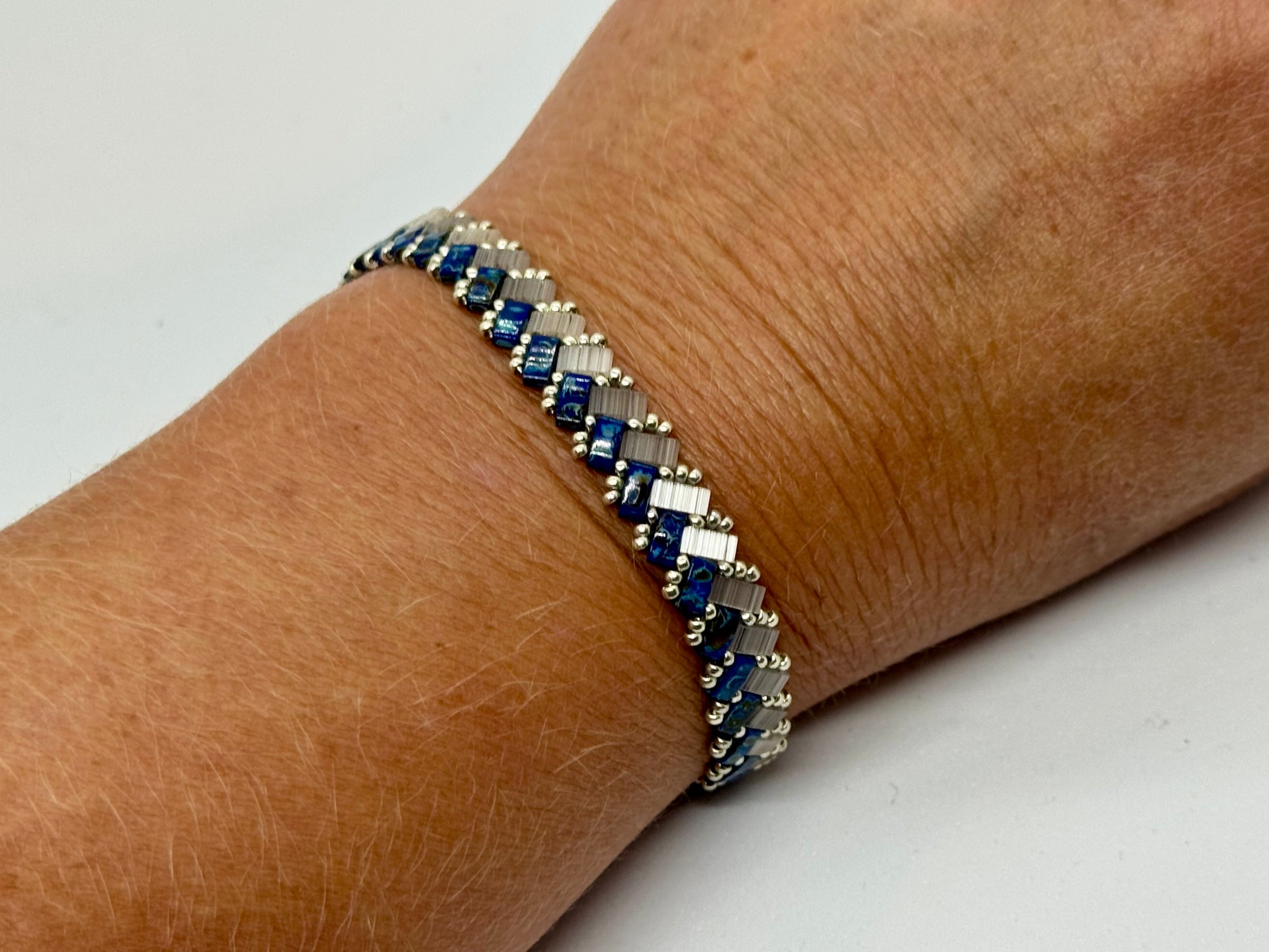 Thin Herringbone Handsewn Bracelet - Emmis Jewelry