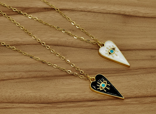 Evil eye heart pendant - Emmis Jewelry
