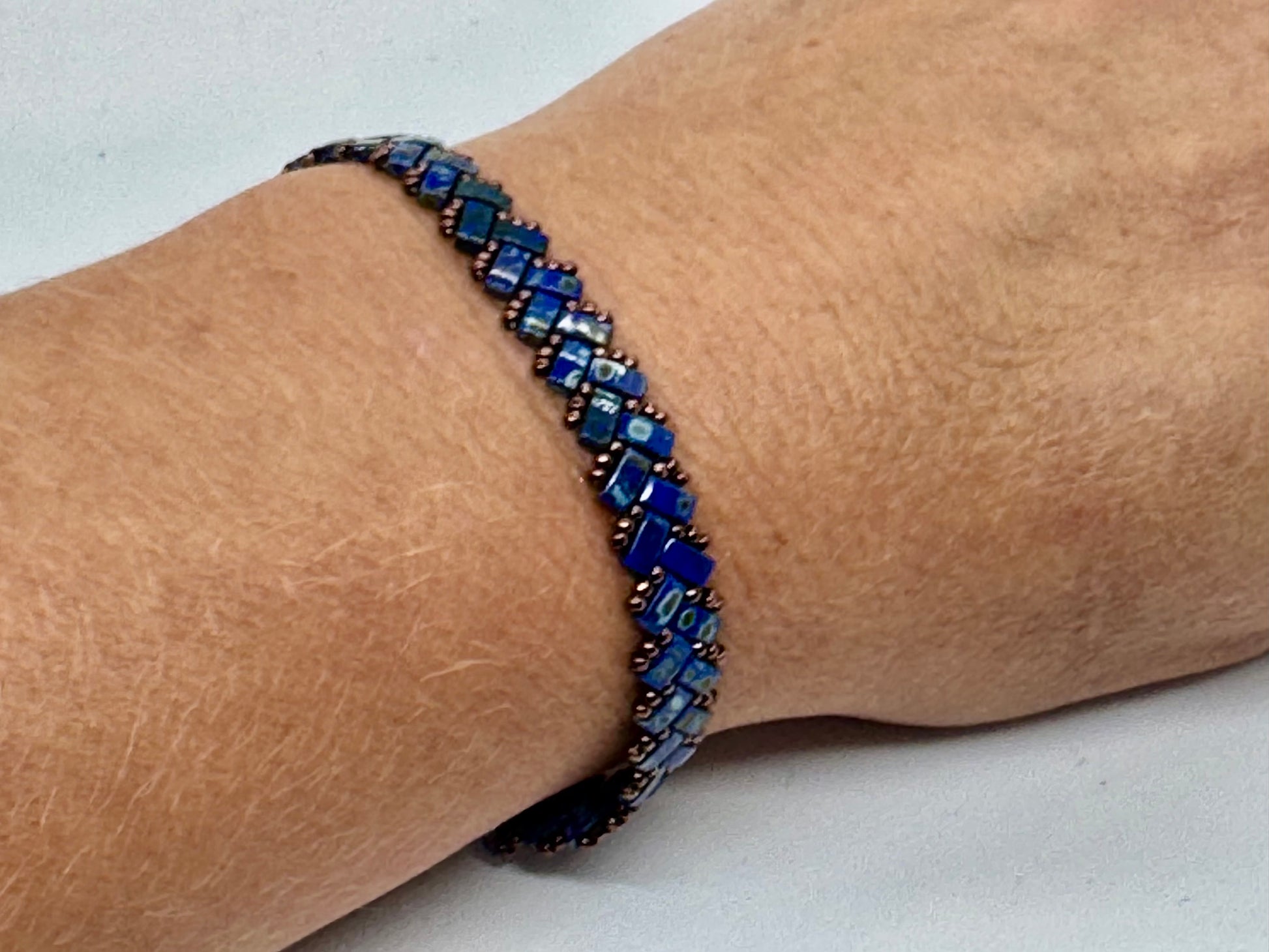 Thin Herringbone Handsewn Bracelet - Emmis Jewelry