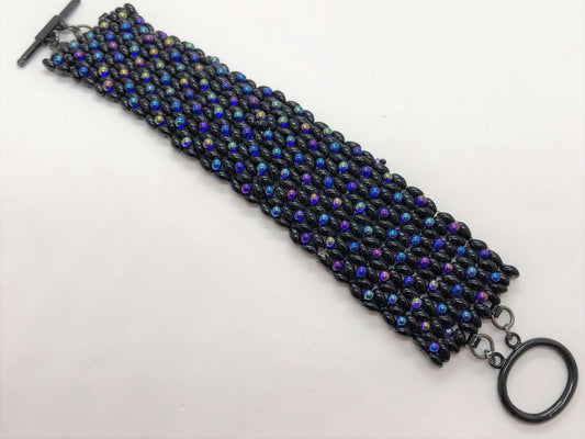 Black and Purple X&O hand sewn bracelet - Emmis Jewelry, Bracelets, [product_color]