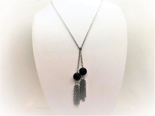 Black Onyx Lariat - Emmis Jewelry, Necklace, [product_color]