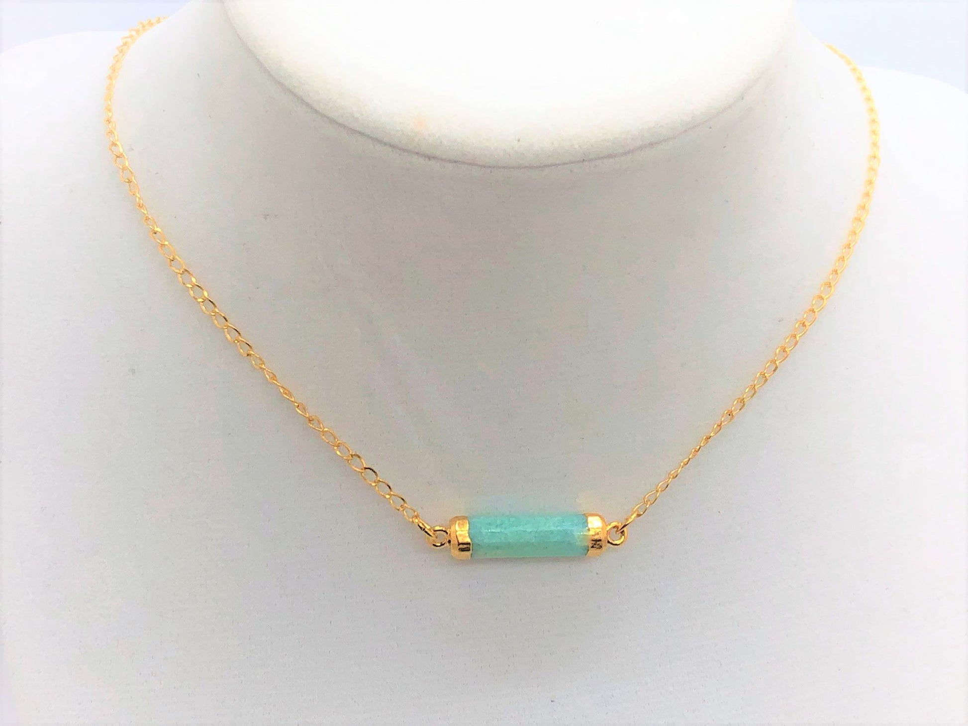 Short Gemstone Tube Necklaces - Emmis Jewelry, Necklace, [product_color]