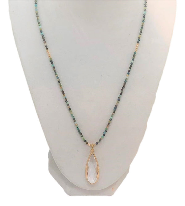 •AEON• african turquoise + gold necklace (16