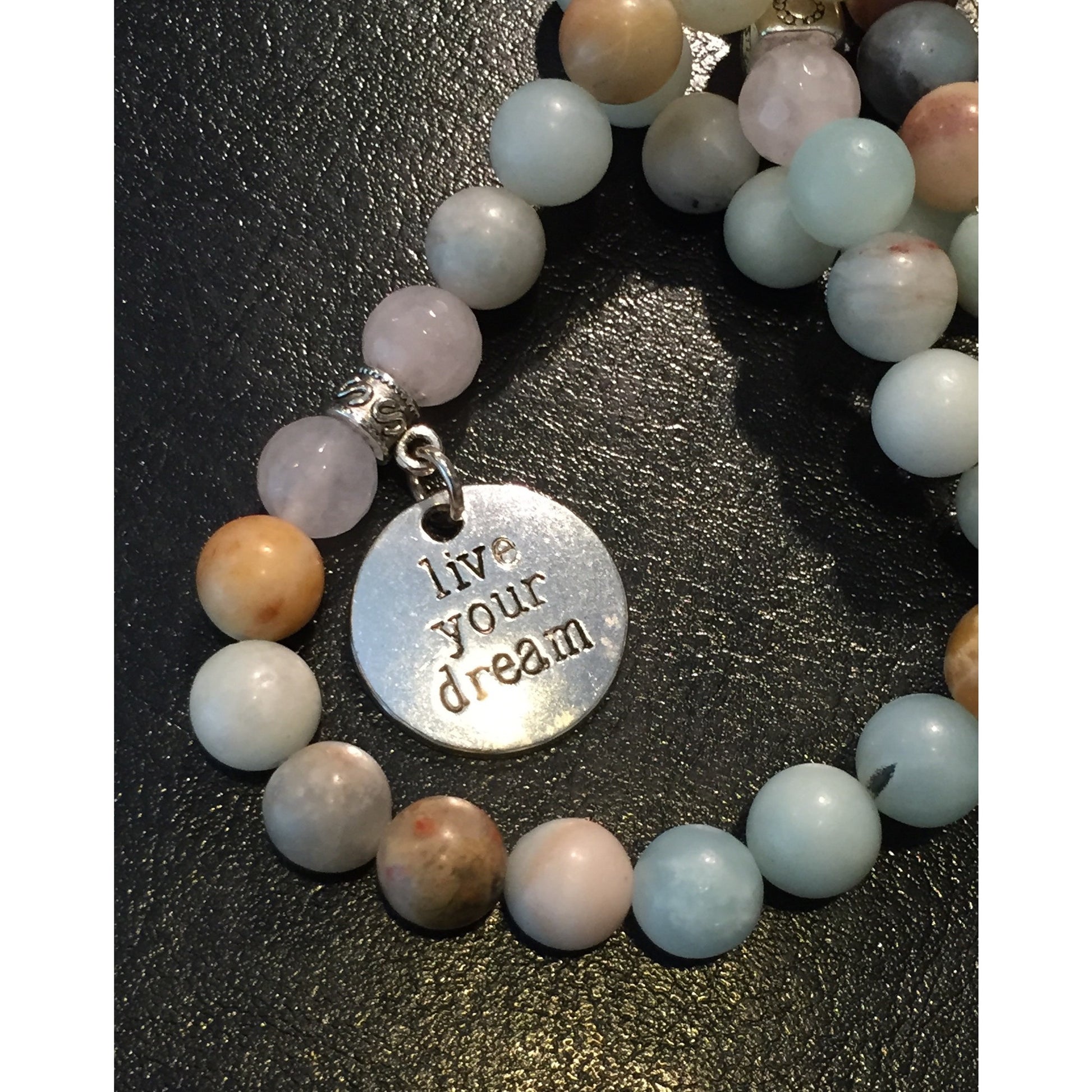 Amazonite and Rose Quartz Wrap - Emmis Jewelry, Necklace, Bracelet, [product_color]