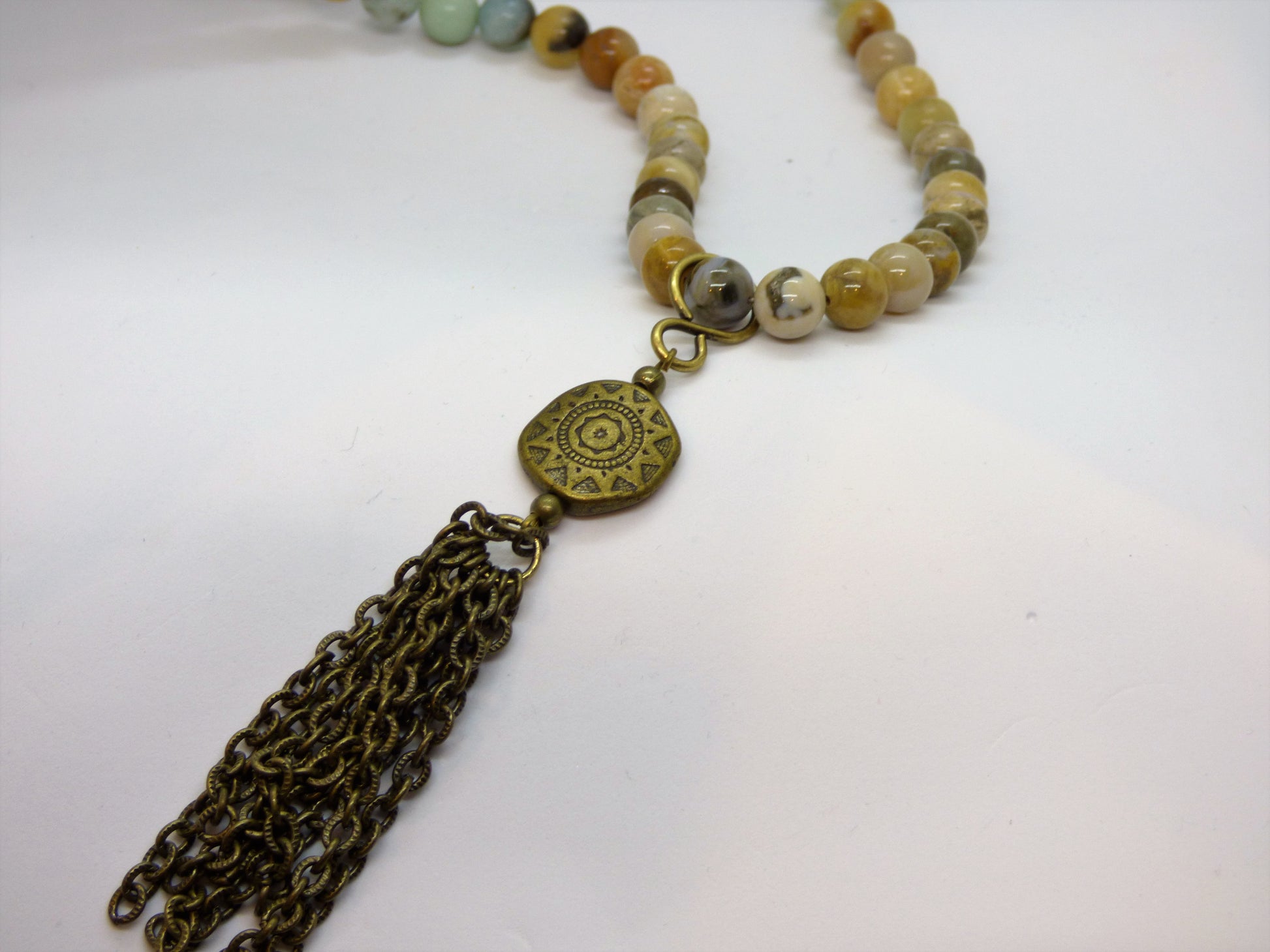 Amazonite and Ocean Jasper Long Necklace - Emmis Jewelry, Necklace, [product_color]
