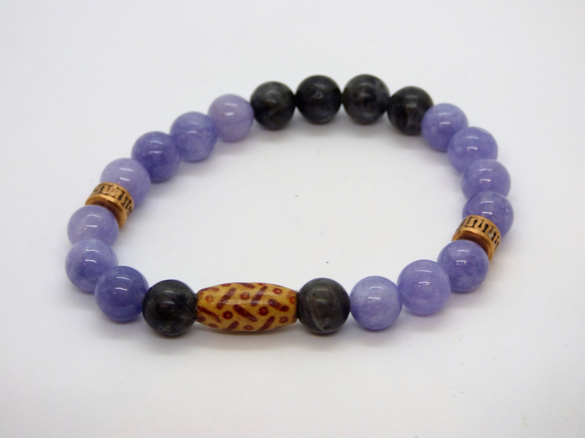 Labradorite and Blue Quartz Single Stretch Bracelets - Emmis Jewelry, Bracelet, [product_color]