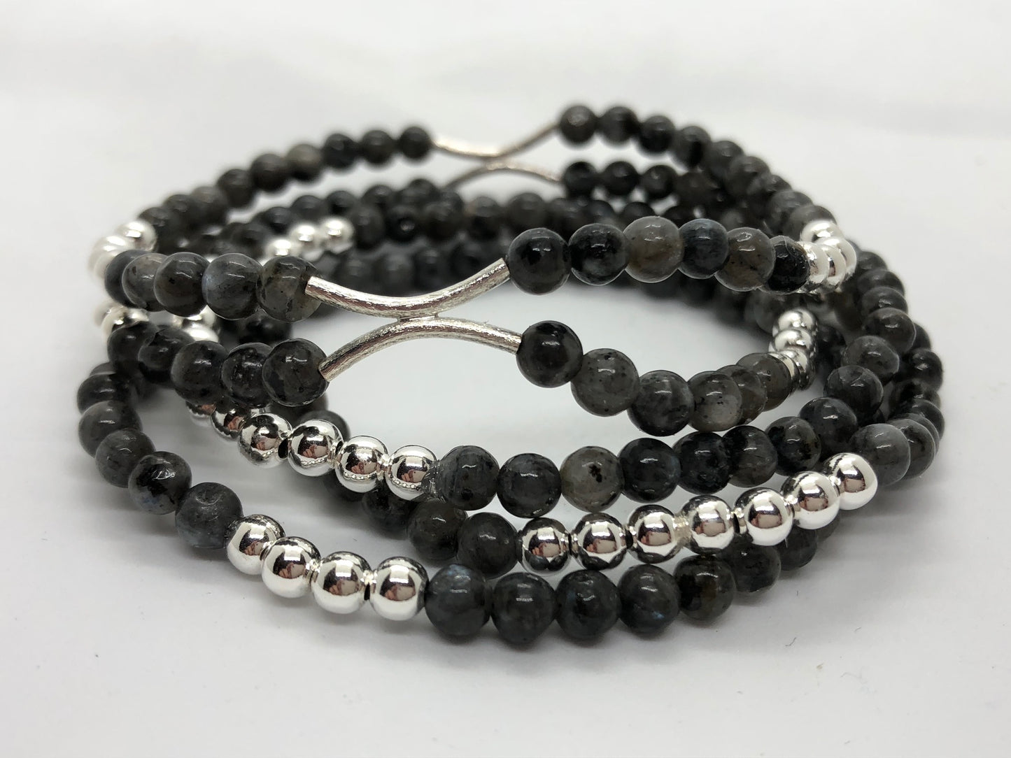 Sterling Silver and Gemstone Stack Bracelets - Emmis Jewelry, Bracelets, [product_color]