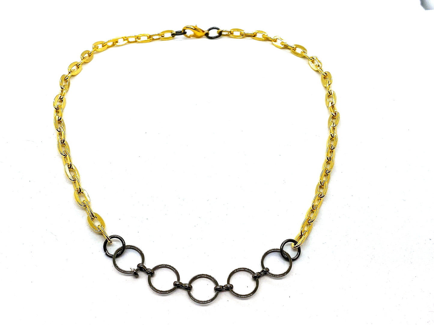 Two Tone Circle Necklace - Emmis Jewelry, Necklaces, [product_color]