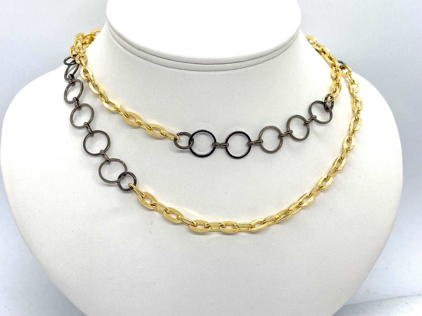 Two Tone Circle Necklace - Emmis Jewelry, Necklaces, [product_color]