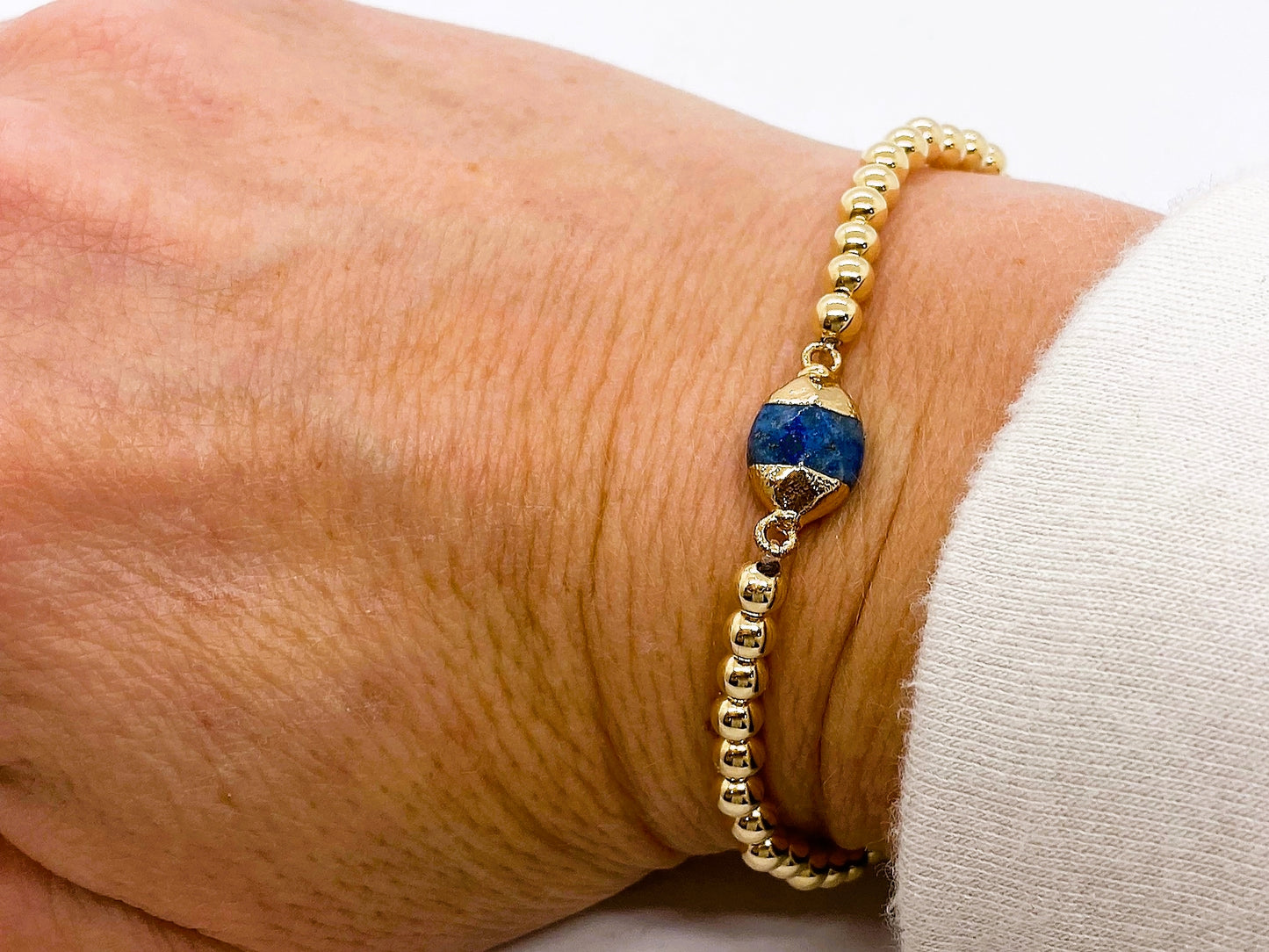 Gold Filled Lapis Lazuli Bracelet - Emmis Jewelry, , [product_color]