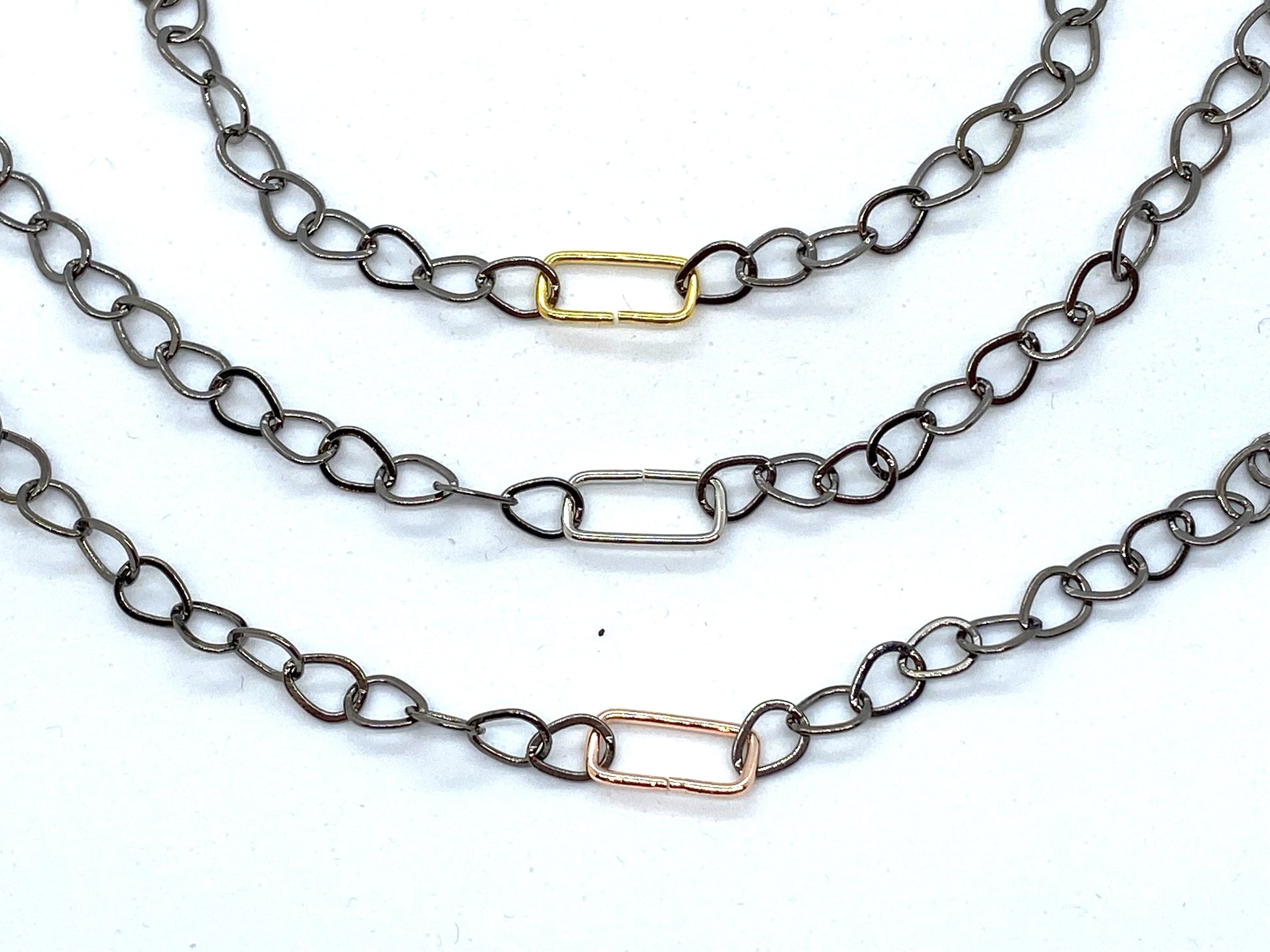 Two Tone Linking Rectangle - Emmis Jewelry, Apparel & Accessories, [product_color]