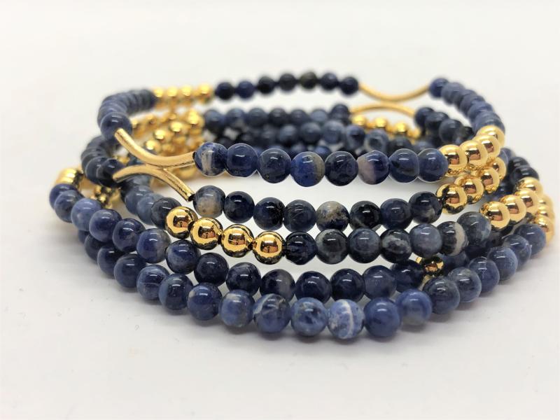 Gold Fill and Gemstone Stack Bracelets - Emmis Jewelry, Bracelets, [product_color]