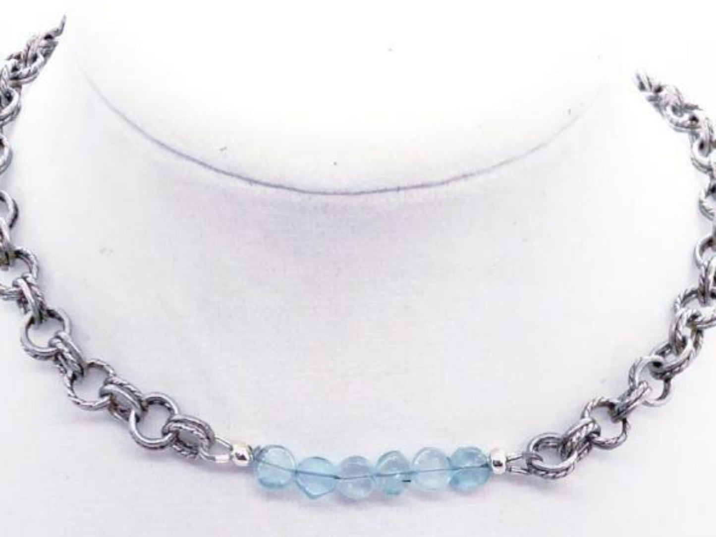Flat Gemstone Double Chain Necklace - Emmis Jewelry, Necklace, [product_color]