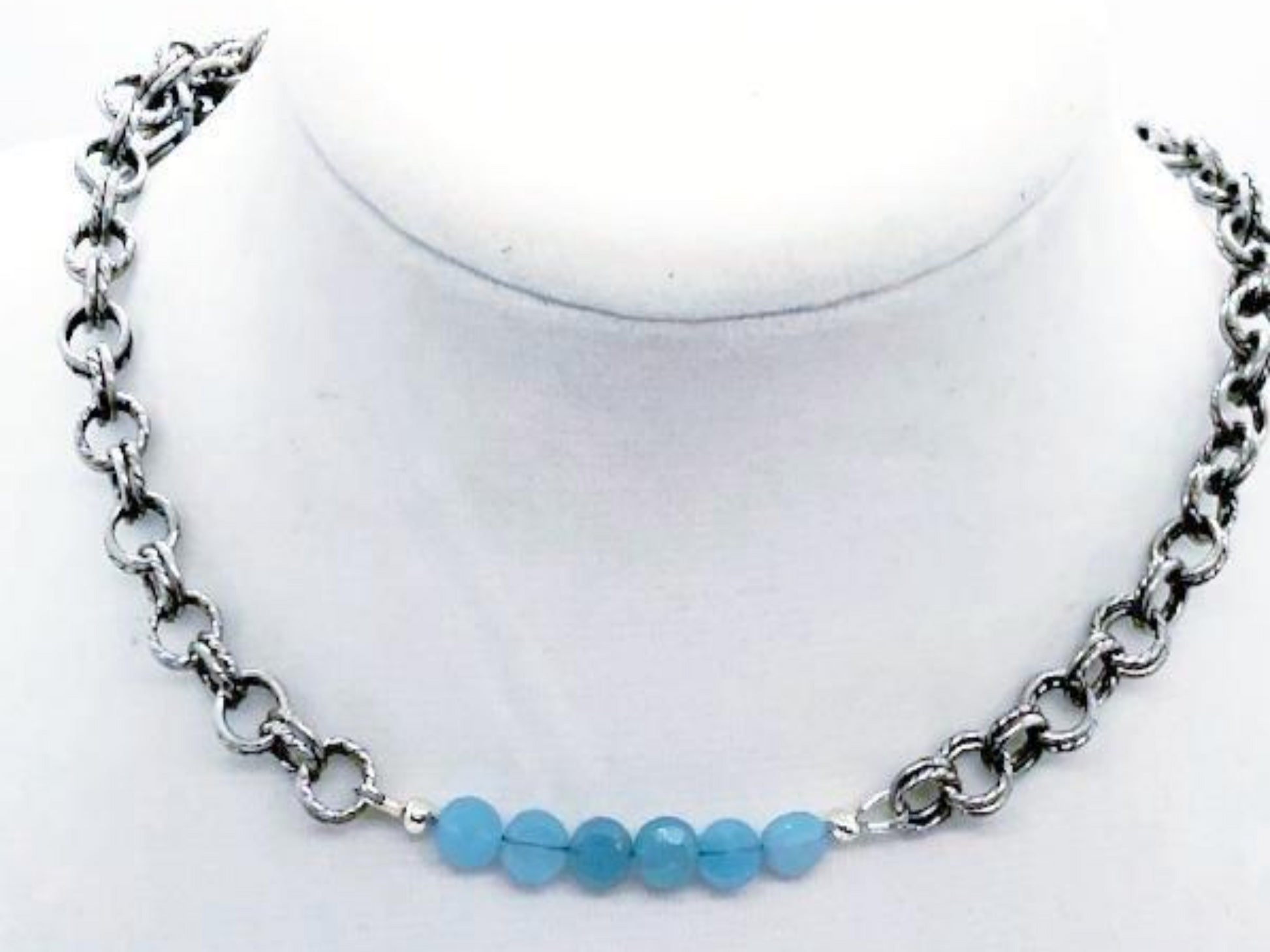 Flat Gemstone Double Chain Necklace - Emmis Jewelry, Necklace, [product_color]
