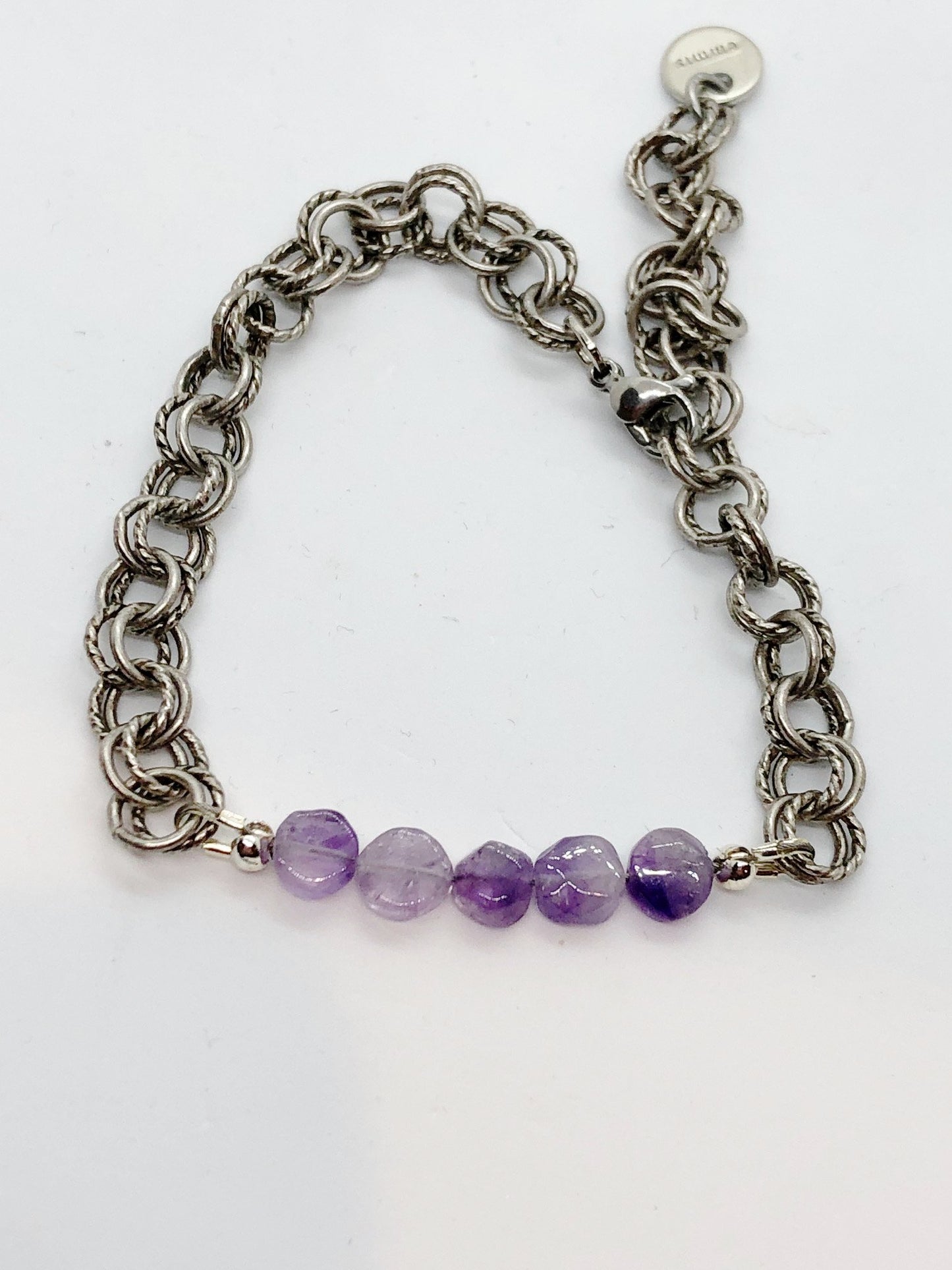 Flat Gemstone Double Chain Bracelet - Emmis Jewelry, Bracelets, [product_color]