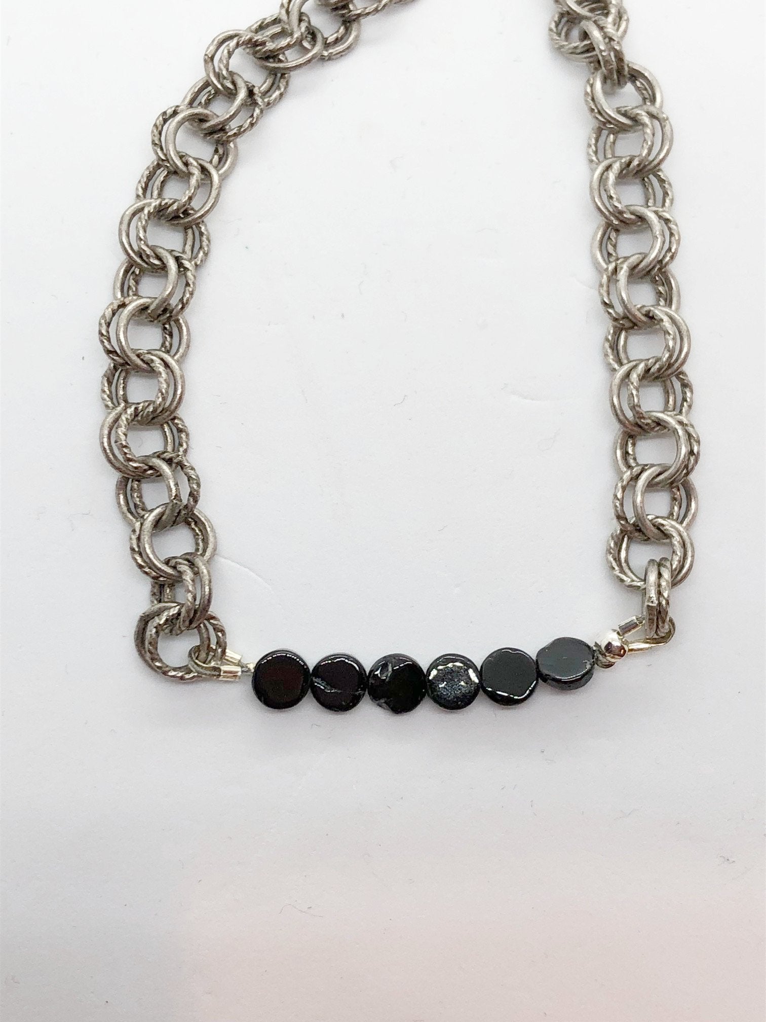 Flat Gemstone Double Chain Bracelet - Emmis Jewelry, Bracelets, [product_color]