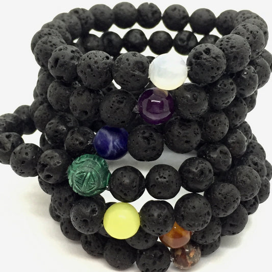 Chakra Single Lava Stone Bracelets - Emmis Jewelry, Bracelets, [product_color]