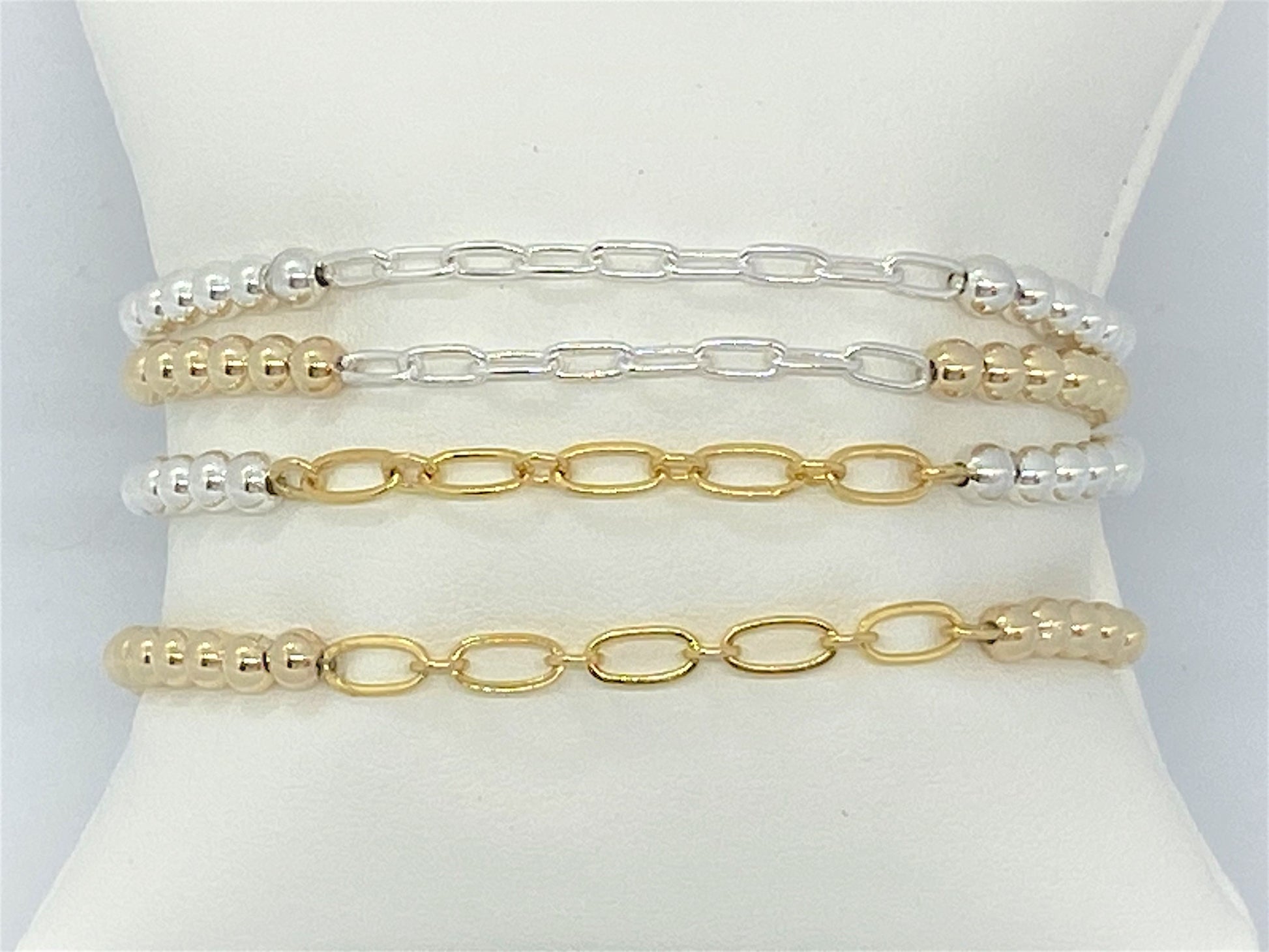 Stretch ball bracelets with Paperclip Chain - Emmis Jewelry, Bracelet, [product_color]
