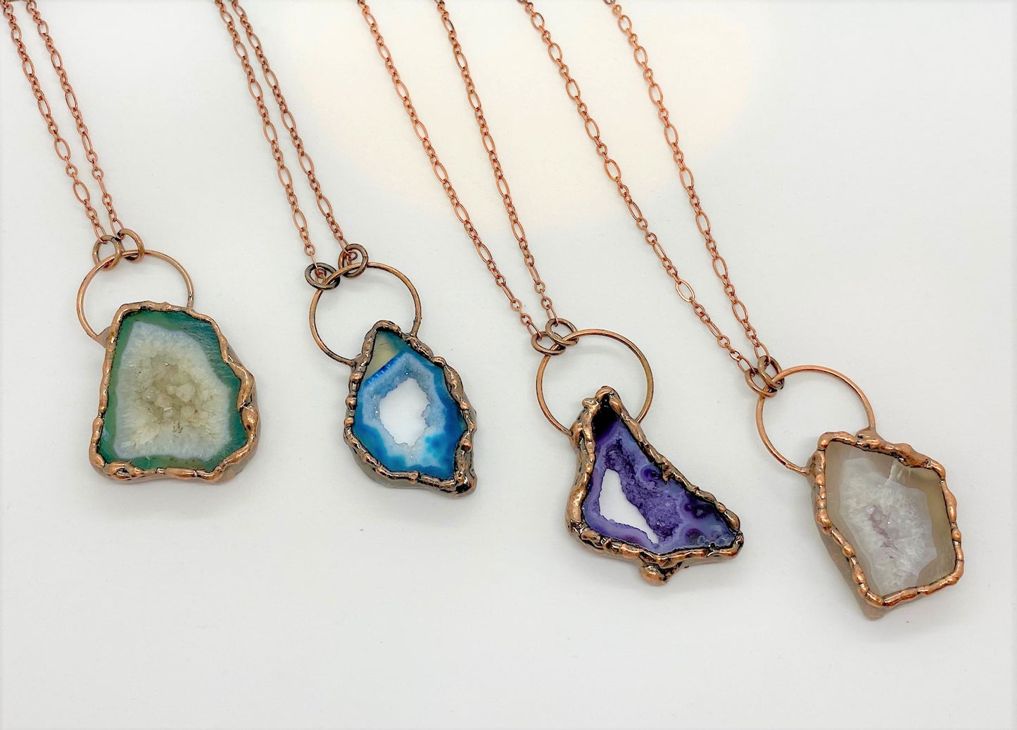 Agate Slice Druzy Necklace - Emmis Jewelry, Necklaces, [product_color]