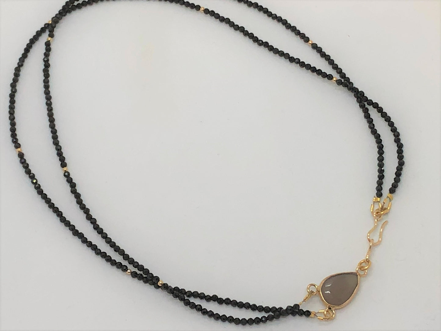 Teardrop Double Mini Faceted Black Onyx Necklace - Emmis Jewelry, Necklace, [product_color]