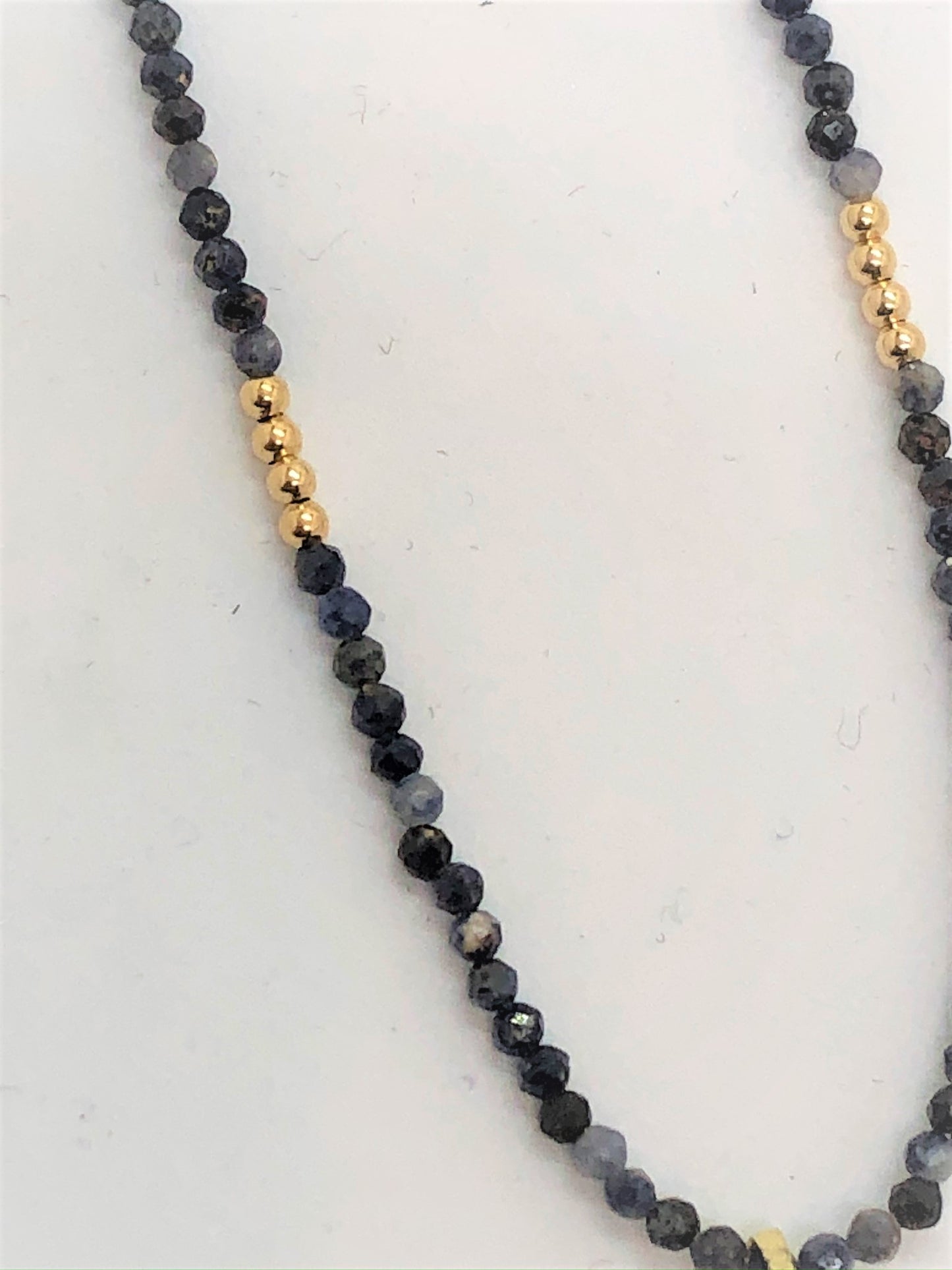 Mini Faceted Sodalite and Gold Filled Beads with a Kyanite Pendant - Emmis Jewelry, Necklace, [product_color]