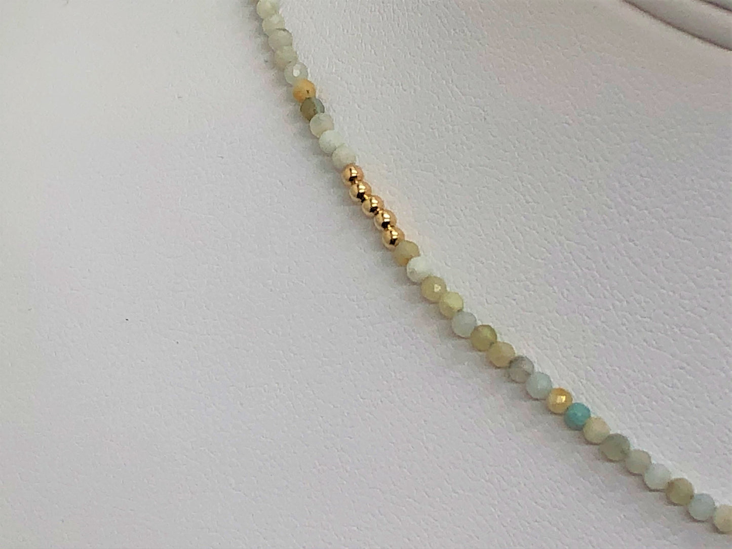 Mini Faceted Amazonite and Gold Fill beads with a Gold Plated Hamsa - Emmis Jewelry, Necklace, [product_color]