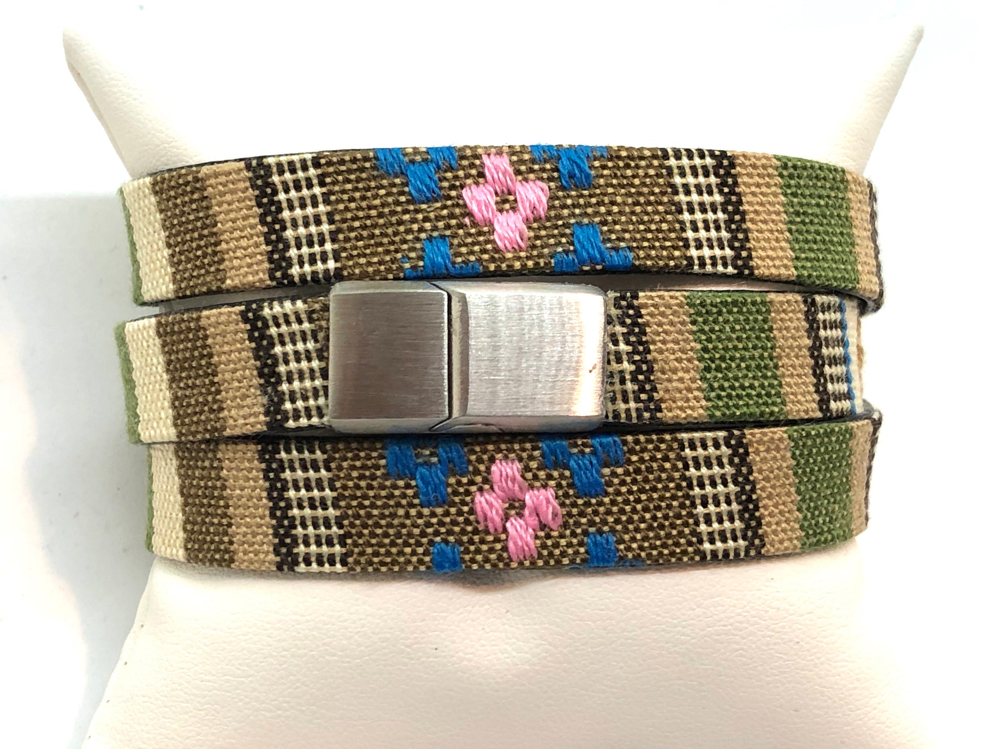 Fun and Funky Vegan Leather Backed Cloth Bracelet - Emmis Jewelry, Bracelet, [product_color]
