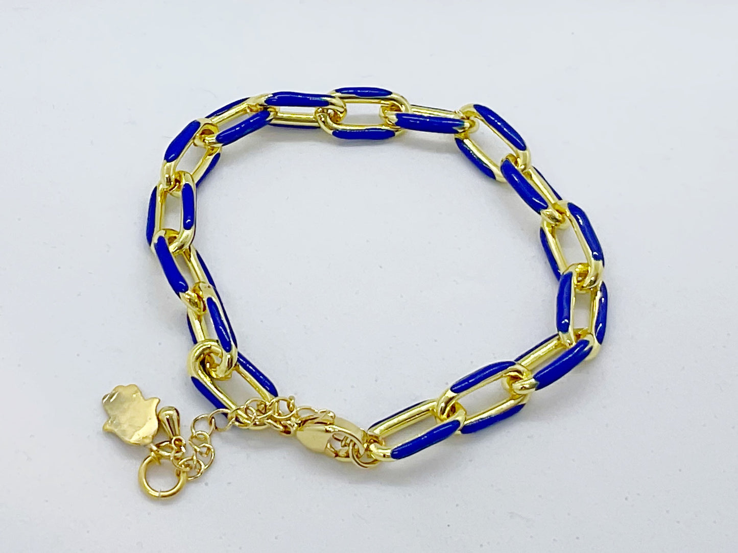 Enamel and Gold Plated Chain Bracelet - Emmis Jewelry, Bracelets, [product_color]